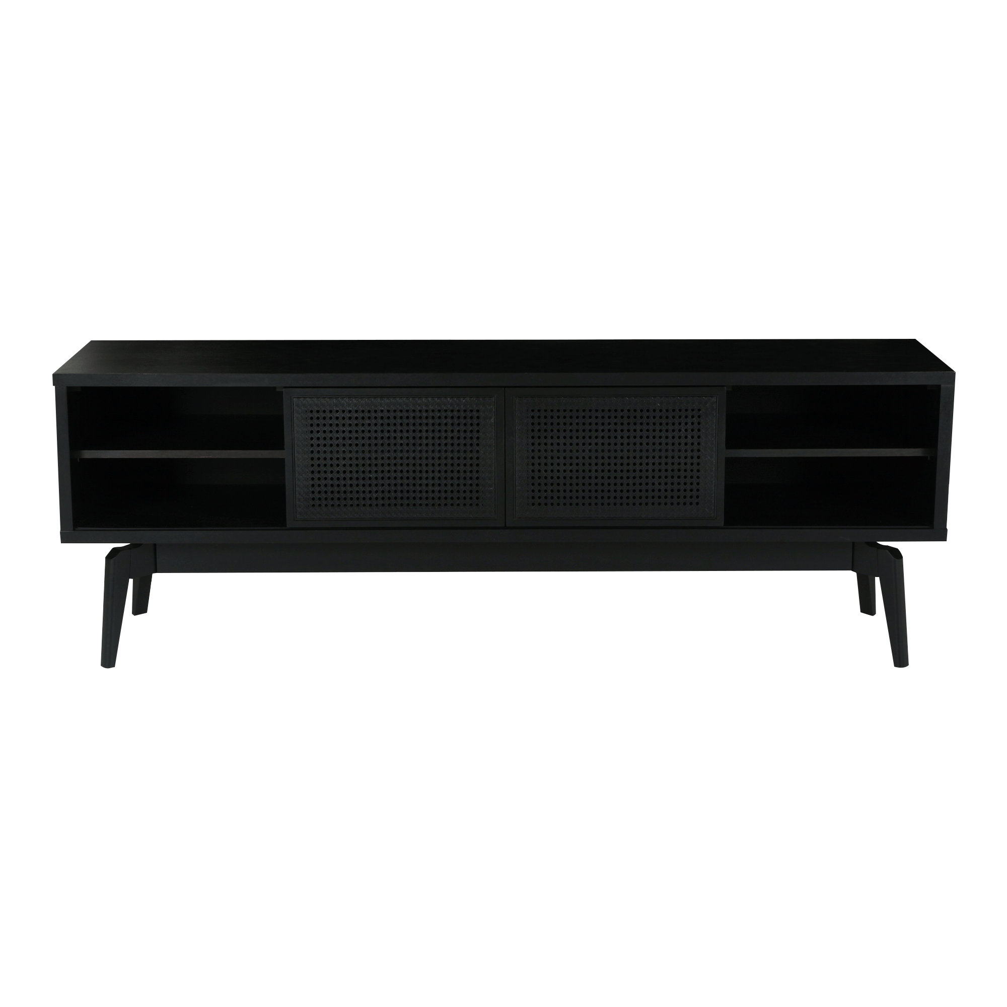 RACK 2 PORTAS DE CORRER 1,80 M X 40 CM COM PALHINHA ARES EBANIZADO