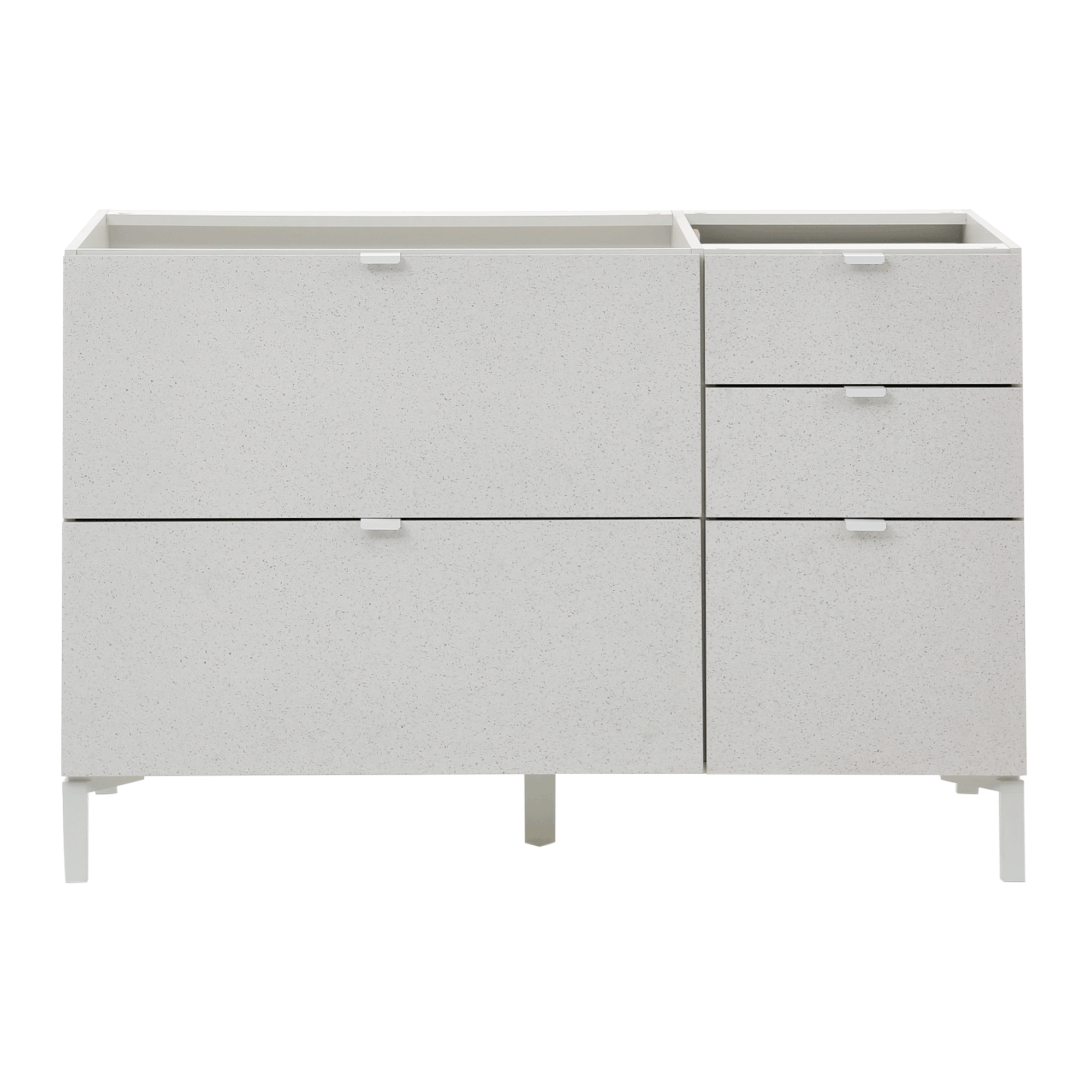 ARMÁRIO DE COZINHA INFERIOR 1,20 M 2 PORTAS BASCULANTES/3 GAVETAS SLEEK