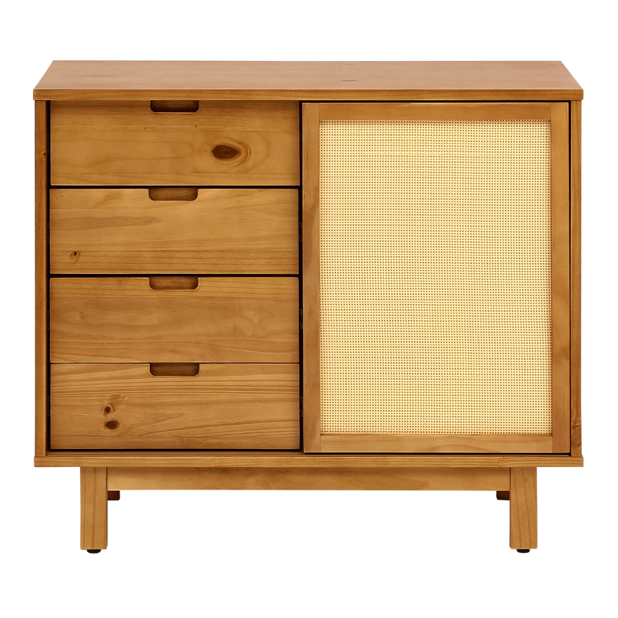 CÔMODA 4 GAVETAS/1 PORTA DE CORRER COM PALHINHA 90 CM X 40 CM PALHANDI