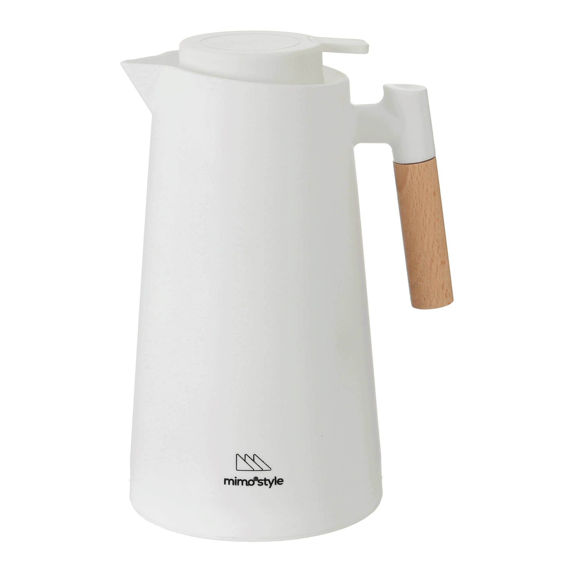 GARRAFA TÉRMICA 1 L KOFF BRANCO/MADEIRA | Tok&Stok