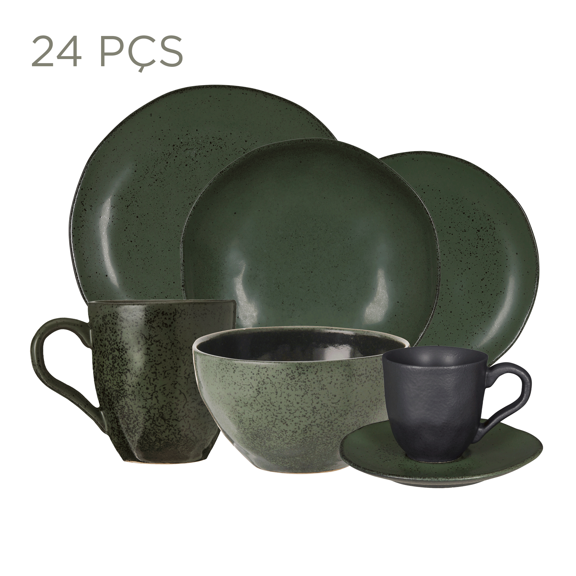 APARELHO DE JANTAR C/24 PÇS GEO ORGÂNICO