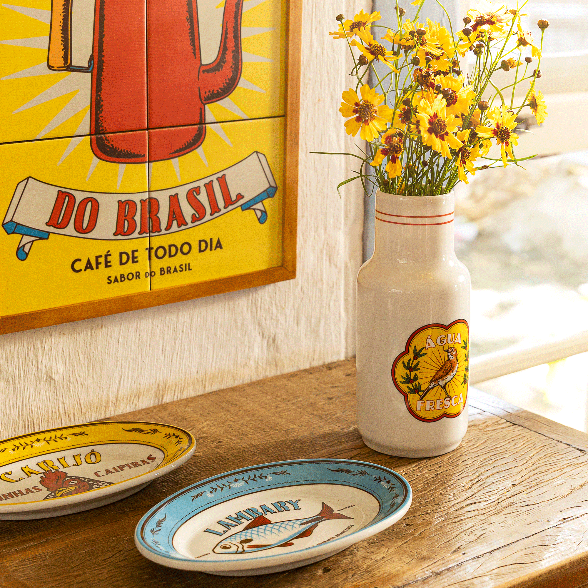 TRAVESSA 22 CM MEMÓRIA INTERIOR CARIJÓ AMARELO/MULTICOR | Tok&Stok