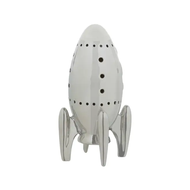 ADORNO MESA LED 19 CM COSMO NAVE - BRANCO/PRATA - Foto 2