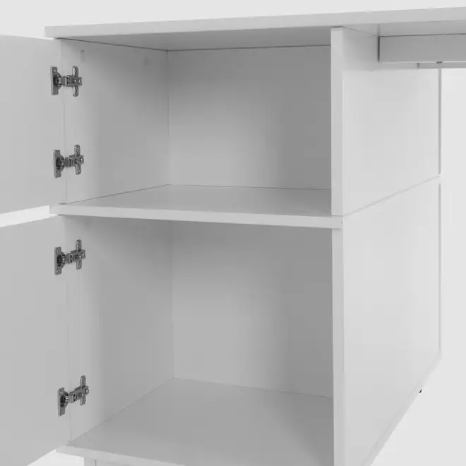 QUADRIA ESTAÇÃO TRABALHO 4 PORTAS 1,60 M X 80 CM - BRANCO/BRANCO - Foto 7