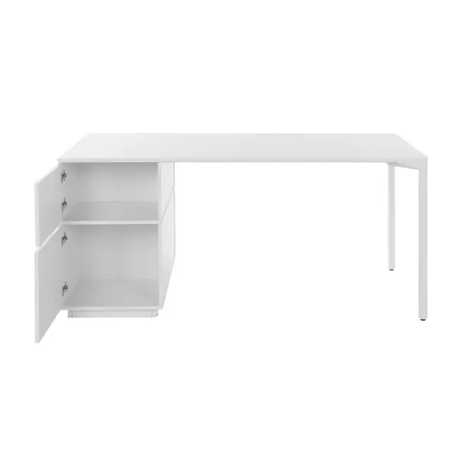 QUADRIA ESTAÇÃO TRABALHO 4 PORTAS 1,60 M X 80 CM - BRANCO/BRANCO - Foto 13