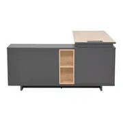MESA COM BALCÃO 1 PORTA BASCULANTE/1 GAVETA 1,60 M X 1,60 M ALETA - KONKRET/OAK TAMMI - Foto 2