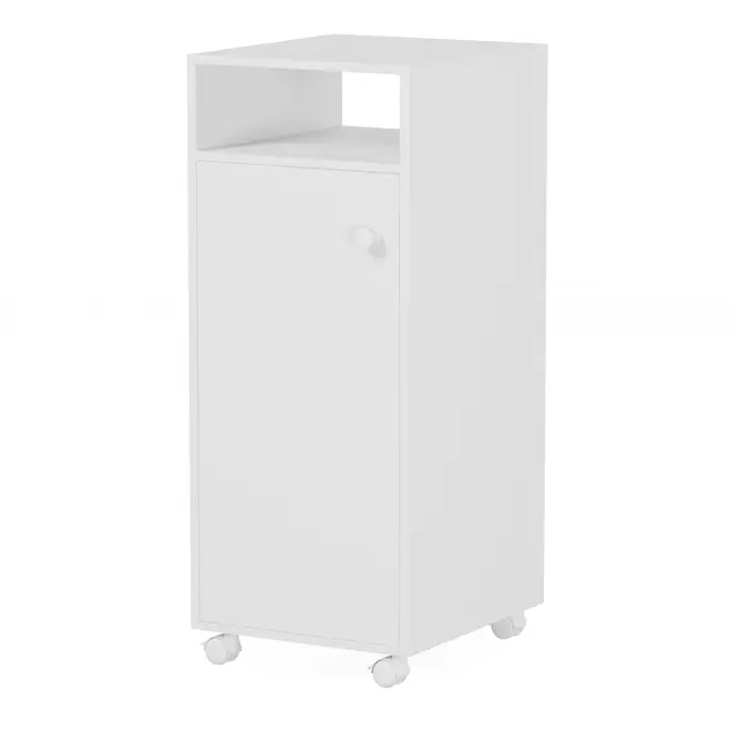 ARMÁRIO PARA LAVANDERIA BAIXO 1 PORTA COM RODÍZIOS ALL WEEK - BRANCO - Foto 2