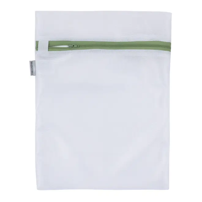 SACO PROTETOR PARA LAVAR ROUPA 33 CM X 26 CM SAFE - BRANCO/SÁLVIA - Foto 2