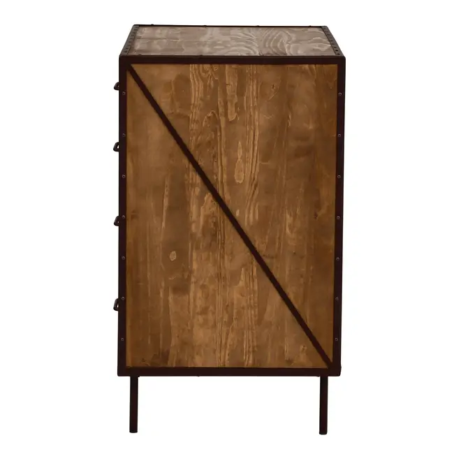 CÔMODA 4 GAVETAS 90 CM X 53 CM STEAM TRUNK - ENCERADO CASTANHO/CASTANHO - Foto 4