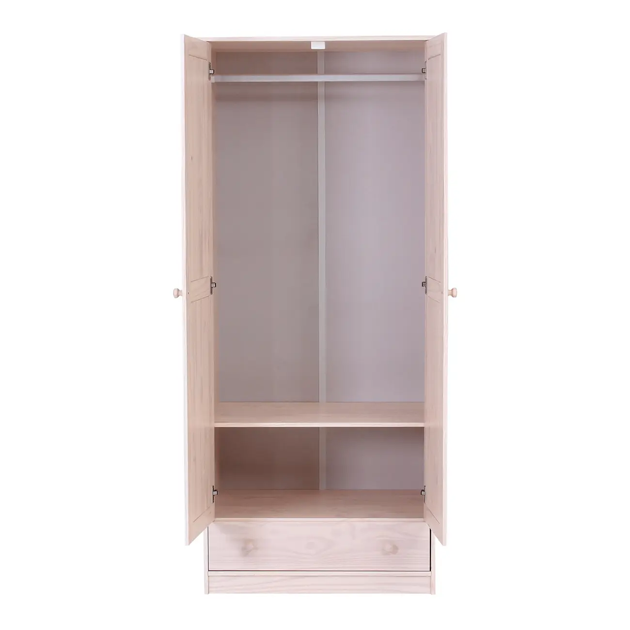 GUARDA-ROUPA DE SOLTEIRO 2 PORTAS/1 GAVETA TIMBER - BRANCO LAVADO - Foto 3