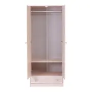 GUARDA-ROUPA DE SOLTEIRO 2 PORTAS/1 GAVETA TIMBER - BRANCO LAVADO - Foto 3
