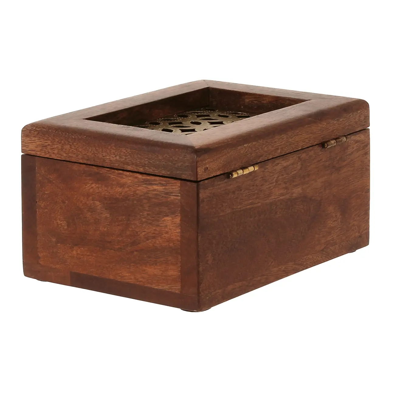 CAIXA DECORATIVA 17 CM X 14 CM X 9 CM BERWICK - NOZES/OURO VELHO - Foto 4