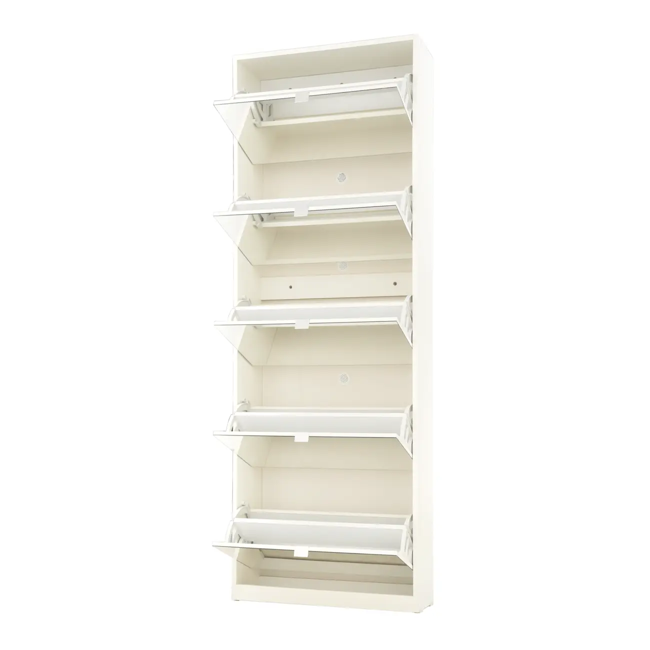 SAPATEIRA PISO/PAREDE 5 PORTAS BASCULANTES FAMILY MIRROR - BRANCO/PRATA - Foto 5