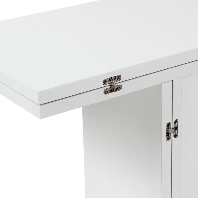 MESA DE JANTAR DOBRÁVEL 1,60 M X 42 CM/85 CM FLIP-FLOP - BRANCO - Foto 8