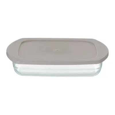 TRAVESSA REFRATRÁRIA COM TAMPA 28 CM X 20 CM DOLIA GLASS