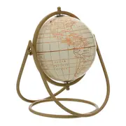 ADORNO MESA 25 CM MUNDI GLOBO TERRESTRE - OFF WHITE/DOURO - Foto 2