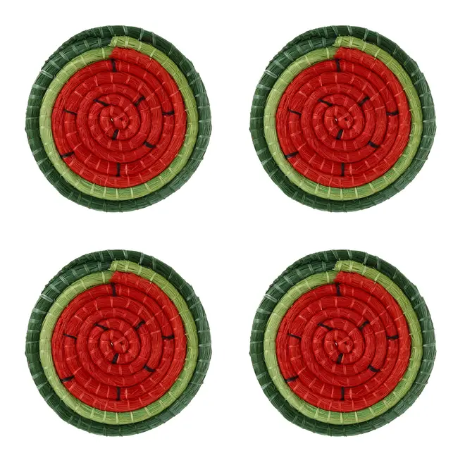 PORTA-COPOS CONJUNTO COM 4 PEÇAS SERTÃO MELANCIA - VERDE/VERMELHO - Foto 4