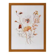 QUADRO 32 CM X 42 CM BROWN FLOWERS II - AMÊNDOA/MULTICOR - Foto 1