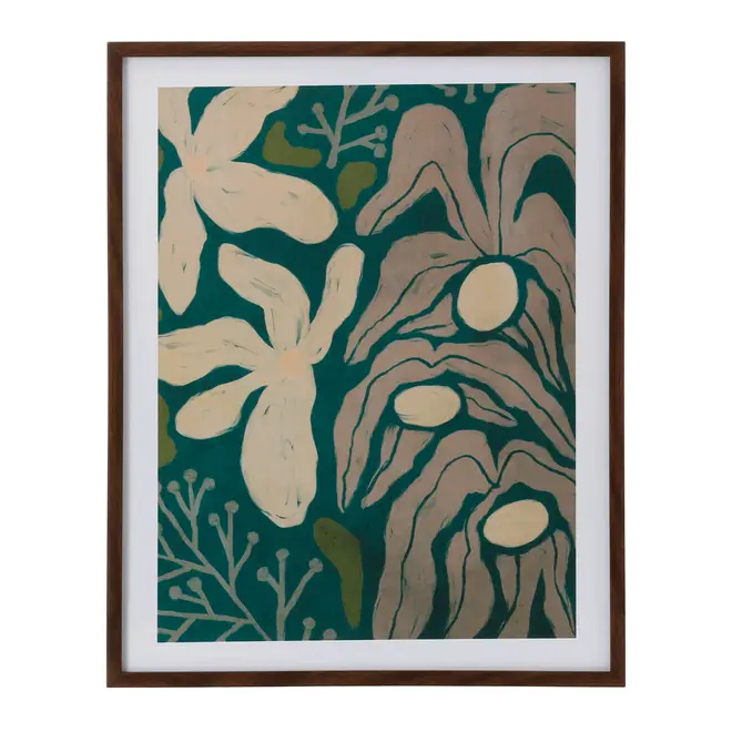 QUADRO I 50 CM X 40 CM FLORA - CASTANHO/ENGLISH GREEN - Foto 1