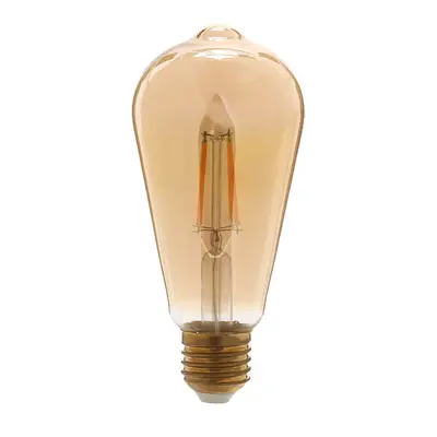LÂMPADA LED FILAMENTO ST64 E27 4W 127/220V LUZ AMARELA TASCHIBRA