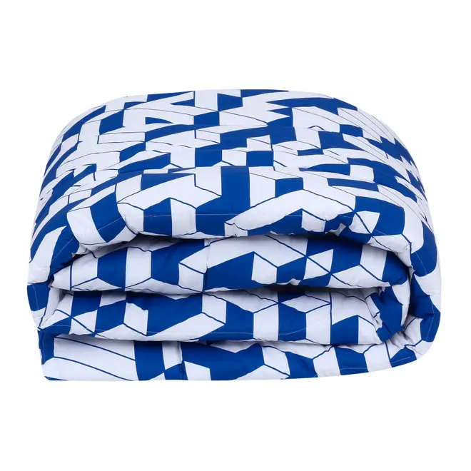 EDREDOM SOLTEIRO 1,60 M X 2,40 M MAZE - AZUL COBALTO/BRANCO - Foto 5
