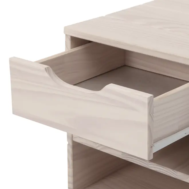 MESA DE CABECEIRA 1 GAVETA WOOD FENCE - BRANCO LAVADO - Foto 6