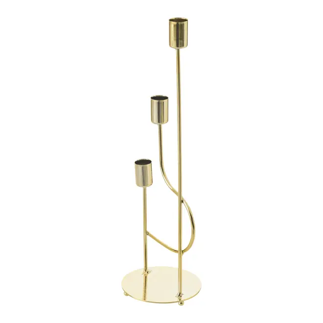 CANDELABRO PARA 3 VELAS CLEO - DOURADO - Foto 4