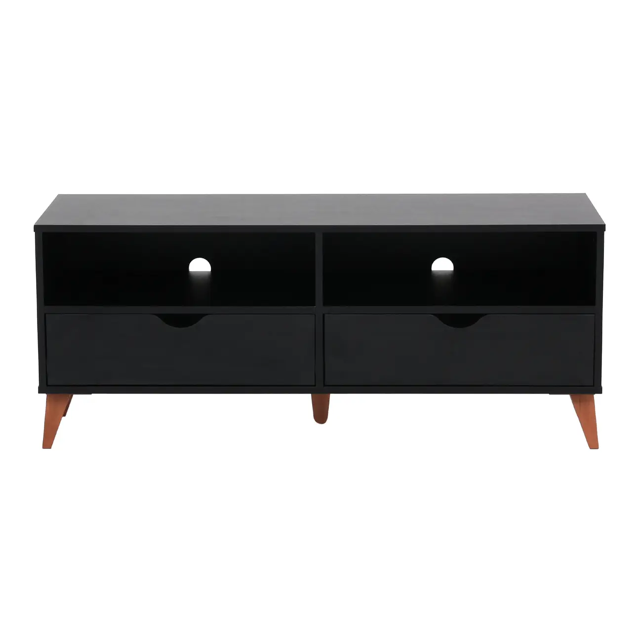 RACK 2 GAVETAS 1,20 M X 40 CM LIN - PRETO/NOZES - Foto 1