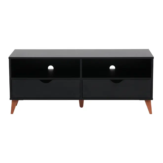 RACK 2 GAVETAS 1,20 M X 40 CM LIN - PRETO/NOZES - Foto 1