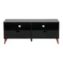 PRETO/NOZES - RACK 2 GAVETAS 1,20 M X 40 CM LIN