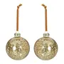 PINGENTE BOLA TEXTURA 8 CM CONJUNTO COM 2 PEÇAS FINE FESTIVITY - OURO - Foto 1
