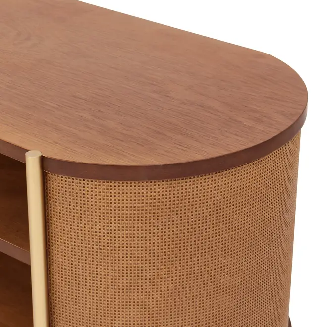 RACK 1,80 M X 43 CM ECLAIR TELA - NOZES/DOURADO - Foto 8