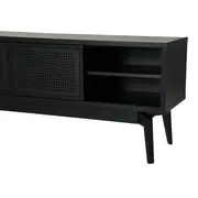 RACK 2 PORTAS DE CORRER 1,80 M X 40 CM COM PALHINHA ARES - EBANIZADO/PRETO - Foto 5