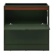 ARMÁRIO DE COZINHA INFERIOR 80 CM 1 PORTA BASCULANTE/1 GAVETA POAH - MUSGO/NOZES - Foto 3