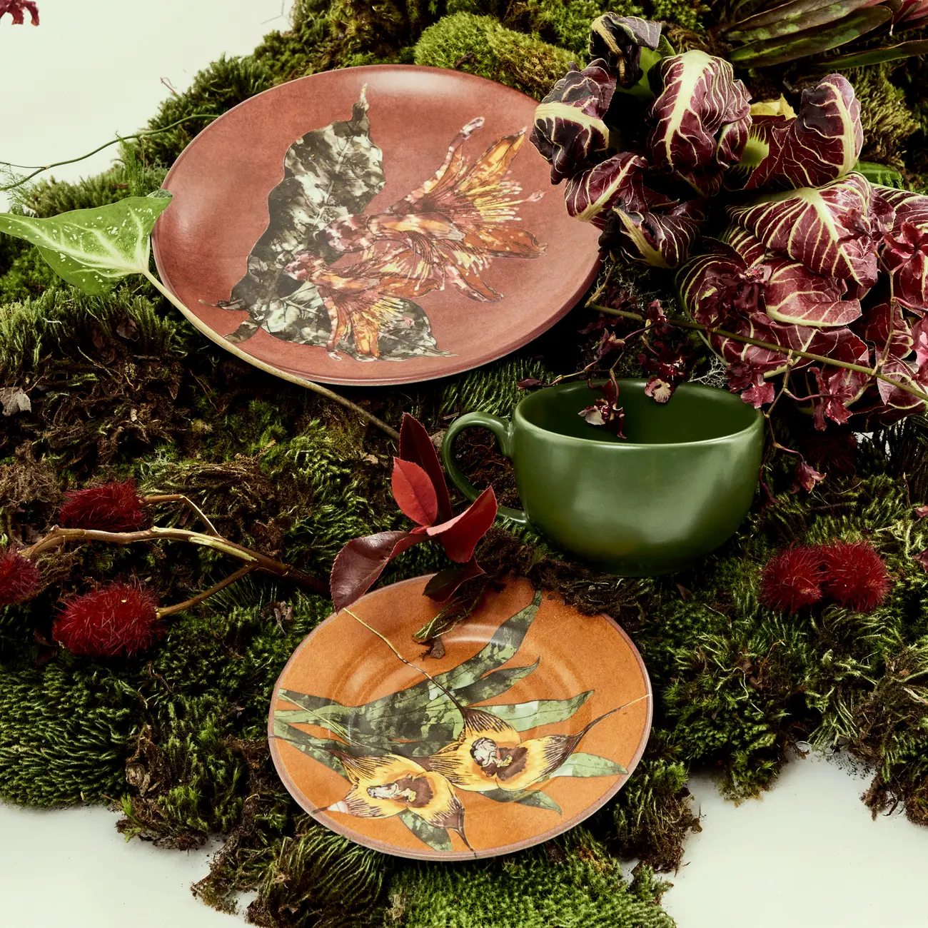 XÍCARA CHÁ 250 ML FLORA ÚNICA - OLD COPPER/VERDE - Foto 8