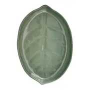 TRAVESSA OVAL 33 CM X 23 CM FOLHA - VERDE - Foto 1