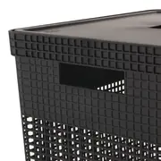 CESTO PARA ROUPAS GRID - PRETO - Foto 4