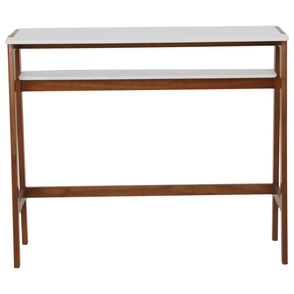 MESA ALTA 1,20 M X 40 CM HANNA - NOZES/BRANCO - Foto 1