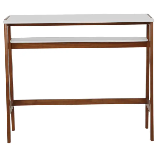 MESA ALTA 1,20 M X 40 CM HANNA - NOZES/BRANCO - Foto 1
