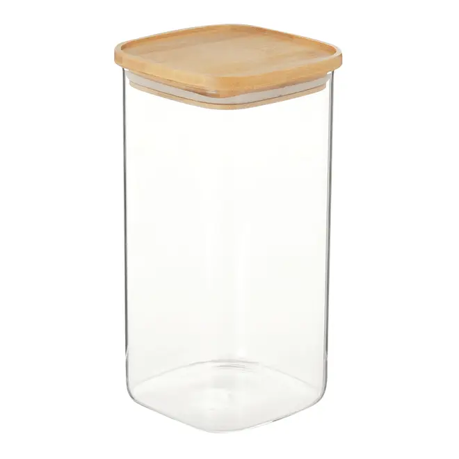 POTE 1,5 L BAMBOO BORUS QUADRADO - INCOLOR/BAMBU - Foto 2