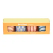 KIT MINI VELA POTE FESTIVAL C/4 - BRANCO/CORES CALEIDOCOLOR - Foto 1