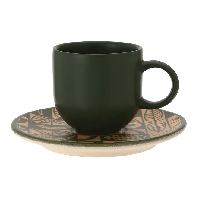 XÍCARA CAFÉ 85 ML SETE ERVAS AXÉ - ARGILA CRUA/VERDE - Foto 2
