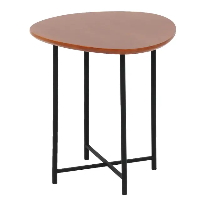 MESA LATERAL 47 CM X 44 CM ORGANIQUÊ - PRETO/NOZES - Foto 3