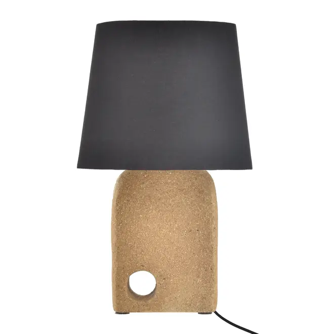 LUMINÁRIA DE MESA GROTT C/CUP B KERAMIK - NATURAL/PRETO - Foto 1
