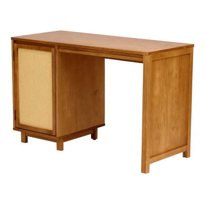 ESCRIVANINHA 1 PORTA COM PALHINHA 1,20 M X 52 CM PALHANDI - AMÊNDOA/NATURAL - Foto 2
