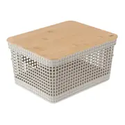 CAIXA 15 CM X 29 CM X 23 CM GRID BAMBU - OFF WHITE/BAMBU - Foto 4