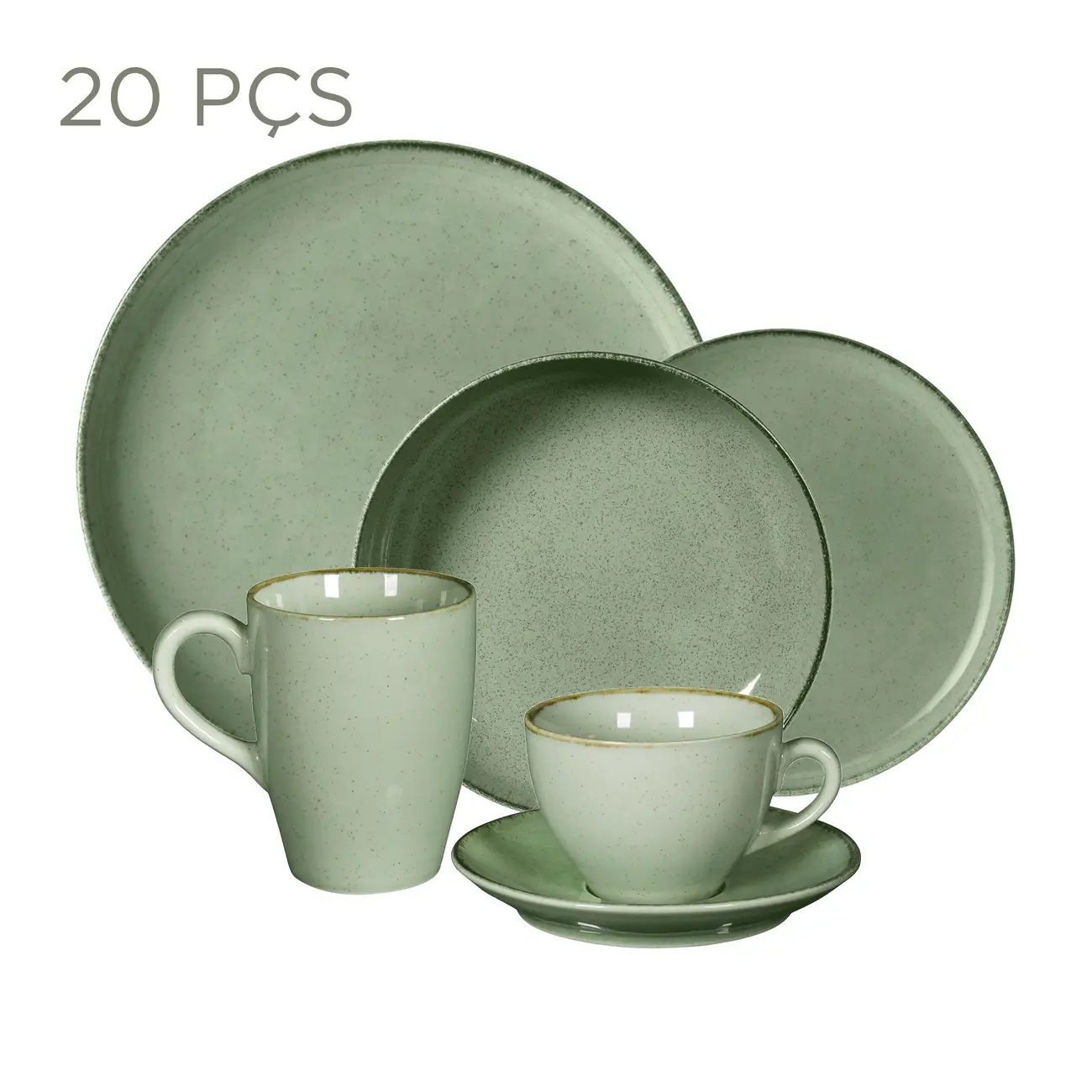 APARELHO DE JANTAR C/20 PEÇAS FINEST - SÁLVIA/ARGILA - Foto 1