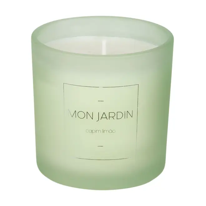 VELA PERFUMADA POTE CAPIM LIMÃO MON JARDIN - SÁLVIA/BRANCO - Foto 1