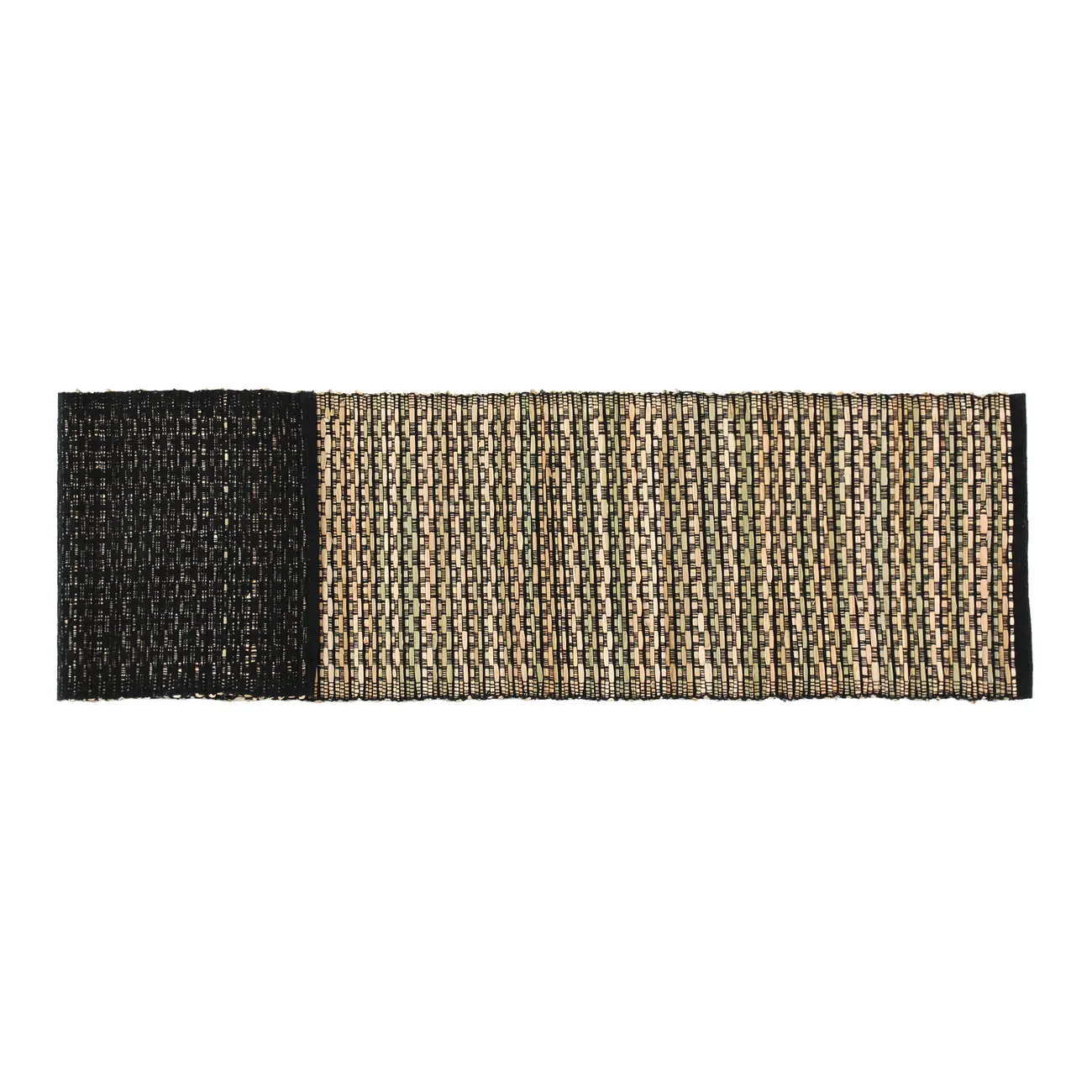 CAMINHO DE MESA 1,35 M X 33 CM MUQUÉM - PRETO/FIBRA CLARA - Foto 2