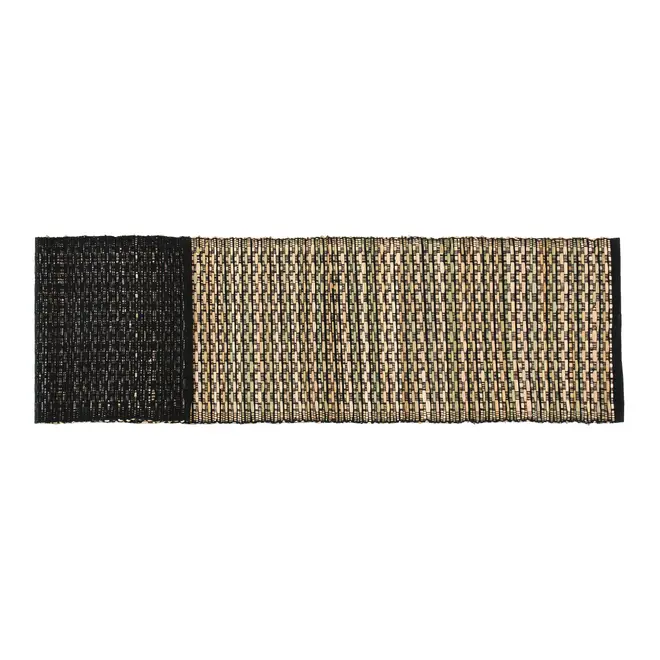 CAMINHO DE MESA 1,35 M X 33 CM MUQUÉM - PRETO/FIBRA CLARA - Foto 2